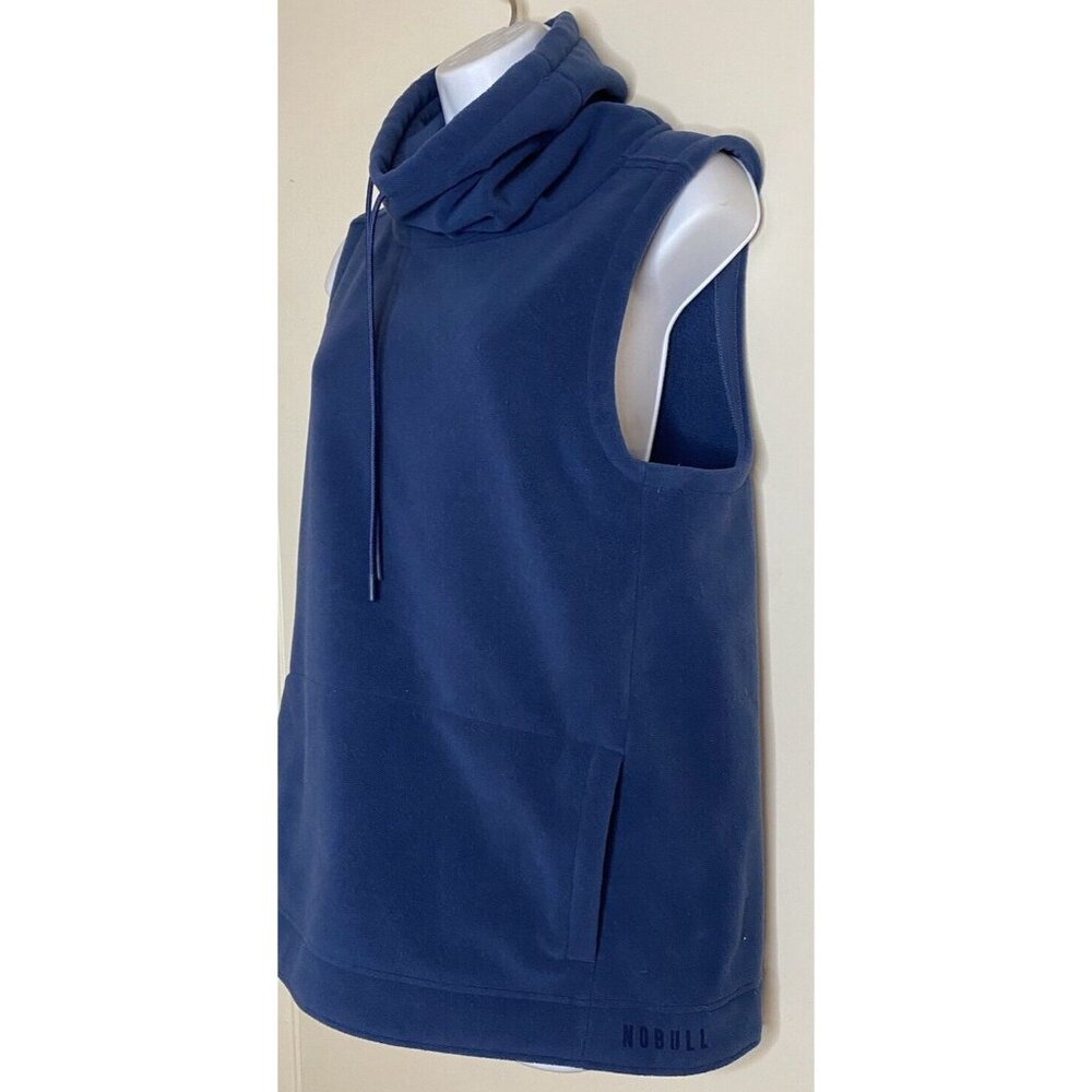 NOBULL Women’s Microplush Fleece Vest Blue S – Sleeveless Cowl Neck Zip up - Picture 2 of 12